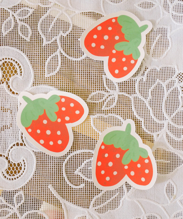 Glitter Strawberry Sticker